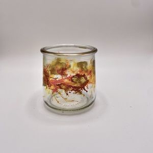 Hand painted alcohol ink yogurt glasses